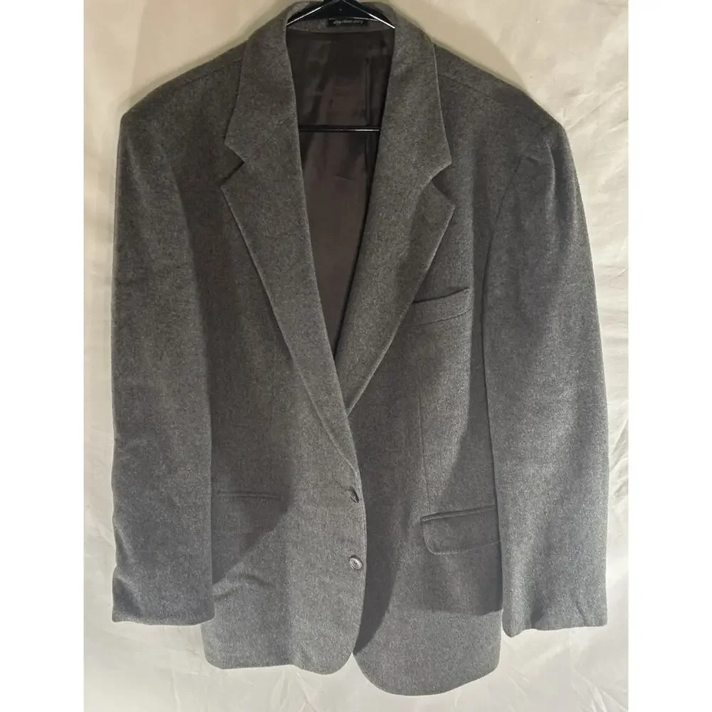 Mens Camel Hair Blend Blazer 42L Gray 2‎ Button Italy Hungary Sport Coat